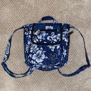 Hawaii Spirit Floral Print Backpack Blue